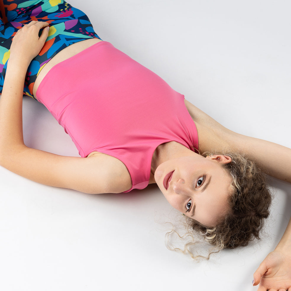 Rózsaszín fitnesz top