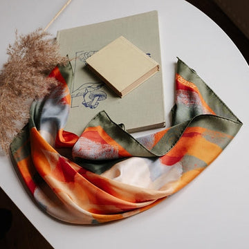 Warm shades natural silk scarf