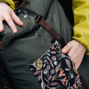 Dark botanical Rolltop backpack