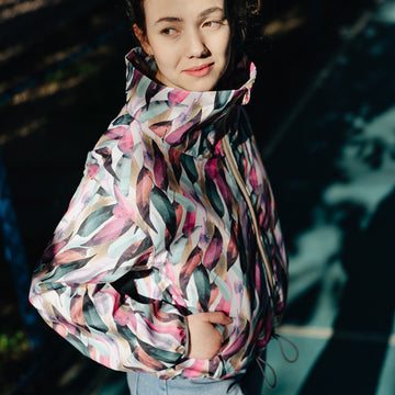 Pastel leaves Bomber Coat 