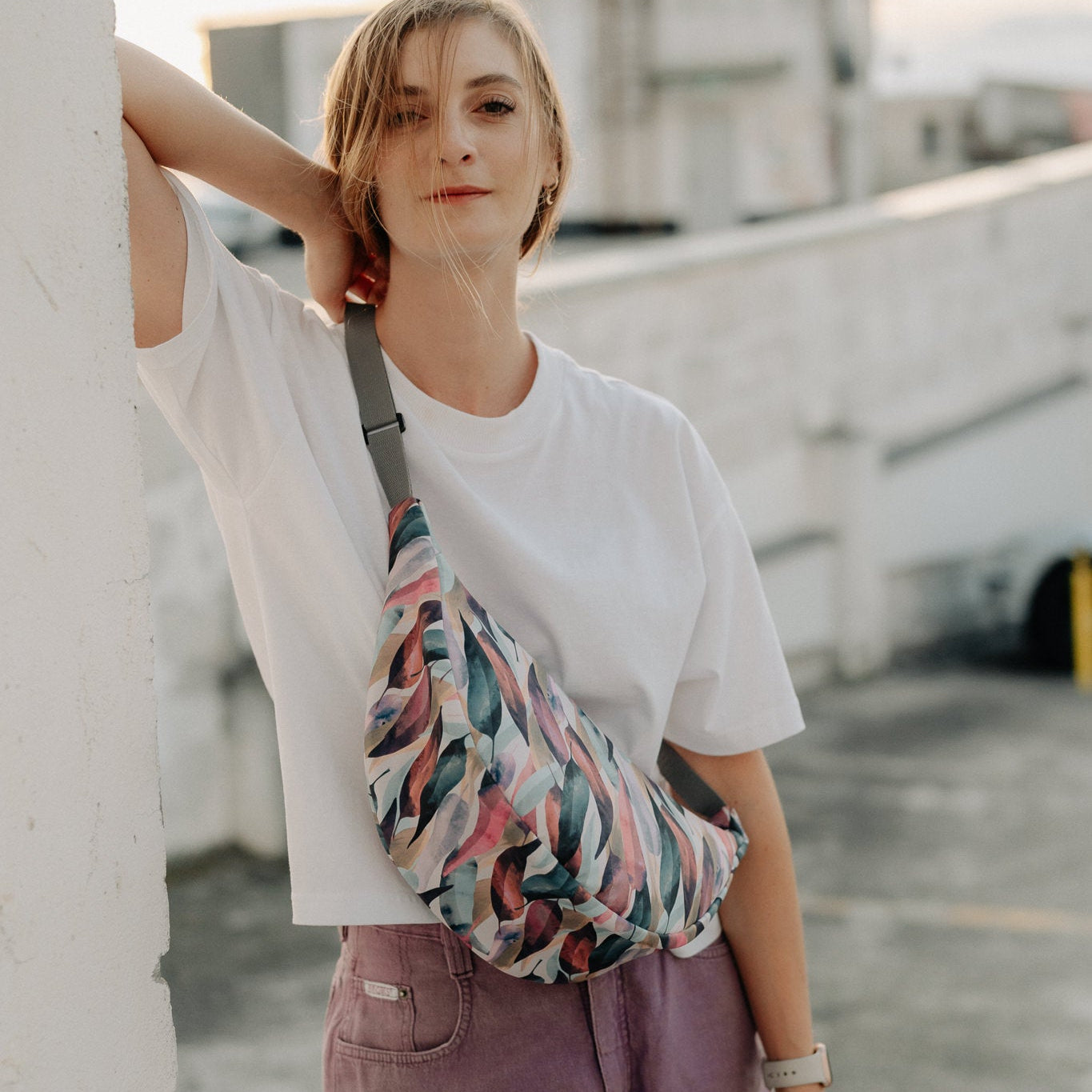 Pasztell leveles LUNA Crossbody táska